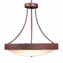 Avalanche Ranch Lighting A42601AF-HR-02 - Ridgemont Chandelier Extra Large - Bowl Bottom - Rustic Plain - Frost White Acrylic Bowl