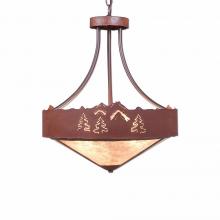 Avalanche Ranch Lighting A44645AL-HR-02 - Ridgemont Foyer Chandelier Large Short - Shade Bottom - Mountain-Pine Tree Cutouts