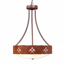 Avalanche Ranch Lighting A45102FC-HR-02 - Ridgemont Foyer Chandelier Large Tall - Bowl Bottom - Deception Pass - Frosted Glass Bowl