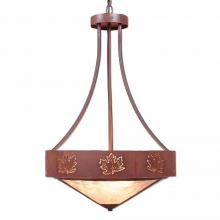 Avalanche Ranch Lighting A45106AL-HR-02 - Ridgemont Foyer Chandelier Large Tall - Shade Bottom - Maple Cutout - Almond Mica Shade