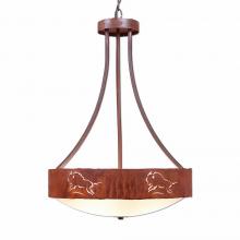 Avalanche Ranch Lighting A45139FC-HR-02 - Ridgemont Foyer Chandelier Large Tall - Bowl Bottom - Bison - Frosted Glass Bowl