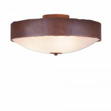 Avalanche Ranch Lighting A47701FC-02 - Ridgemont Close-to-Ceiling Large - Rustic Plain - Frosted Glass Bowl - Rust Patina Finish