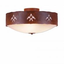 Avalanche Ranch Lighting A47702FC-02 - Ridgemont Close-to-Ceiling Large - Deception Pass - Frosted Glass Bowl - Rust Patina Finish