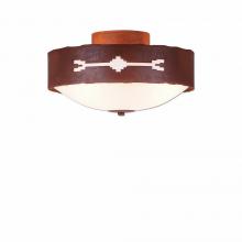 Avalanche Ranch Lighting A47885FC-02 - Ridgemont Close-to-Ceiling Medium - Del Rio - Frosted Glass Bowl - Rust Patina Finish