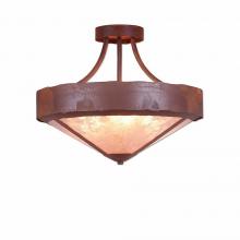 Avalanche Ranch Lighting A49101AL-HR-02 - Ridgemont Semi-Flush Large Short - Shade Bottom - Rustic Plain - Almond Mica Shade