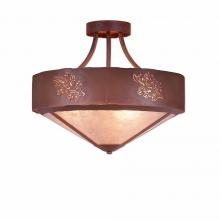 Avalanche Ranch Lighting A49148AL-HR-02 - Ridgemont Semi-Flush Large Short - Shade Bottom - Cedar Bough Cutout - Almond Mica Shade