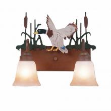 Avalanche Ranch Lighting H32266TT-06 - Wasatch Double Bath Vanity Light - Mallard - Two-Toned Amber Cream Bell Glass - Waterfowl Gray