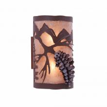 Avalanche Ranch Lighting M19140AL-27 - Kincaid Sconce - Spruce Cone - Almond Mica Shade - Rustic Brown Finish