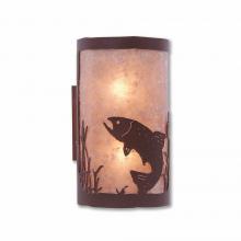 Avalanche Ranch Lighting M19181AL-27 - Kincaid Sconce - Trout - Almond Mica Shade - Rustic Brown Finish