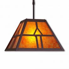 Avalanche Ranch Lighting M26573AM-ST-27 - Rocky Mountain Pendant Large - Westhill - Amber Mica Shade - Rustic Brown Finish - Adjustable Stem