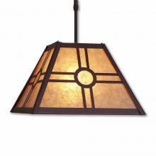 Avalanche Ranch Lighting M26574AL-ST-27 - Rocky Mountain Pendant Large - Southview - Almond Mica Shade - Rustic Brown Finish - Adjustable Stem