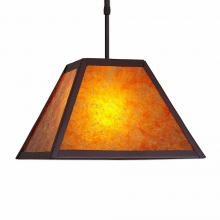 Avalanche Ranch Lighting M26579AM-ST-27 - Rocky Mountain Pendant Large - Northrim - Amber Mica Shade - Rustic Brown Finish - Adjustable Stem