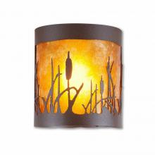 Avalanche Ranch Lighting M49165AM-27 - Kincaid Ceiling Light - Cattails - Amber Mica Shade - Rustic Brown Finish