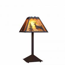 Avalanche Ranch Lighting M62421AM-97 - Rocky Mountain Desk Lamp - Valley Deer - Amber Mica Shade - Black Iron Finish