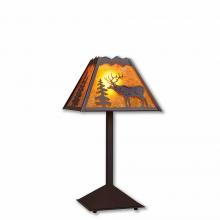 Avalanche Ranch Lighting M62423AM-27 - Rocky Mountain Desk Lamp - Valley Elk - Amber Mica Shade - Rustic Brown Finish