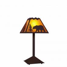 Avalanche Ranch Lighting M62425AM-28 - Rocky Mountain Desk Lamp - Mountain Bear - Amber Mica Shade - Dark Bronze Metallic Finish
