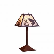 Avalanche Ranch Lighting M62481AL-27 - Rocky Mountain Desk Lamp - Trout - Almond Mica Shade - Rustic Brown Finish