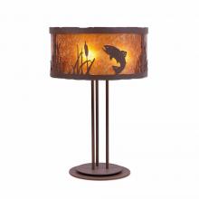 Avalanche Ranch Lighting M69181AM-27 - Kincaid Desk Lamp - Trout - Amber Mica Shade - Rustic Brown Finish