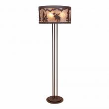 Avalanche Ranch Lighting M69322AL-27 - Kincaid Floor Lamp - Alaska Moose - Almond Mica Shade - Rustic Brown Finish