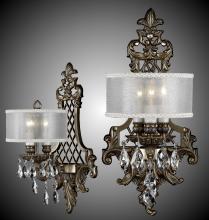 American Brass & Crystal WS9450-O-10G-ST-HL - 3 Light Shaded Lattice Wall Sconce