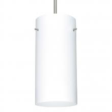 Besa Lighting 1JC-412007-LED-SN-L - Besa Cord Pendant Stilo 12 Satin Nickel Opal Matte 1x11W LED, 15Ft. Cord