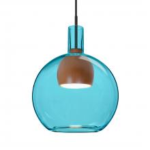 Besa Lighting 1JC-BENJIBLMD-LED-BK - Besa, Benji Cord Pendant, Blue/Medium, Black Finish, 1x9W LED