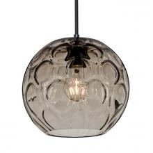 Besa Lighting 1JC-BOMYSM-BK - Besa Bombay Cord Pendant, Smoke, Black Finish, 1x60W MAX E26 Base