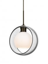 Besa Lighting 1JC-MANACL-LED-BR - Besa Mana Pendant, Clear/Opal, Bronze Finish, 1x9W LED