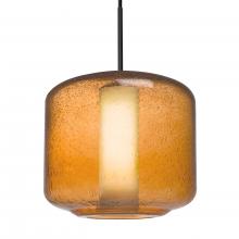 Besa Lighting 1JC-NILES10AO-BK - Besa Niles 10 Pendant, Amber Bubble/Opal, Black Finish, 1x60W MAX E26 Base