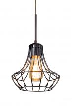 Besa Lighting 1JC-SPEZ07-EDIL-BR - Besa Pendant Spezza 7 Bronze 1x8W LED Filament