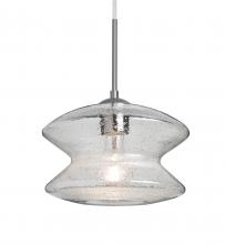 Besa Lighting 1JC-ZENCL-SN - Besa, Zen Cord Pendant, Clear Bubble, Satin Nickel Finish, 1x60W Medium Base