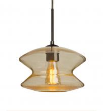 Besa Lighting 1JC-ZENGD-EDIL-BR - Besa, Zen Cord Pendant, Gold Bubble, Bronze Finish, 1x8W LED Filament