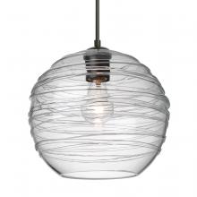 Besa Lighting 1JT-462761-BK - Besa Wave 10 Pendant Black Clear 1x60W MAX E26 Base