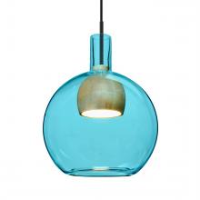 Besa Lighting 1JT-BENJIBLNA-LED-BK - Besa, Benji Cord Pendant, Blue/Natural, Black Finish, 1x9W LED