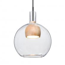 Besa Lighting 1JT-BENJICLNA-LED-BK - Besa, Benji Cord Pendant, Clear/Natural, Black Finish, 1x9W LED