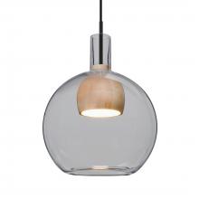 Besa Lighting 1JT-BENJISMNA-LED-BK - Besa, Benji Cord Pendant, Smoke/Natural, Black Finish, 1x9W LED