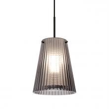 Besa Lighting 1JT-DIONSM-BK - Besa Dion Pendant, Smoke Shade, Black Finish, 1x60W MAX E26 Base