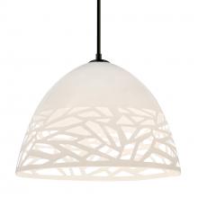 Besa Lighting 1JT-KIEVWH-BK - Besa Kiev Pendant, White, Black Finish, 1x60W MAX E26 Base