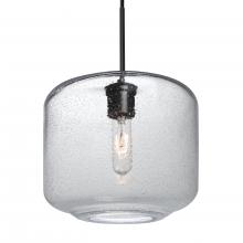 Besa Lighting 1JT-NILES10CL-EDIL-BK - Besa Niles 10 Pendant, Clear Bubble, Black Finish, 1x4W LED Filament