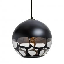 Besa Lighting 1JT-ROCKYBK-BK - Besa, Rocky Cord Pendant, Black, Black Finish, 1x60W MAX E26 Base