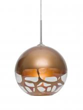 Besa Lighting 1JT-ROCKYCP-LED-SN - Besa, Rocky Cord Pendant, Copper, Satin Nickel Finish, 1x9W LED