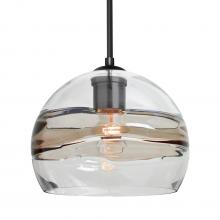 Besa Lighting 1JT-SPIR8SC-BK - Besa Spirit 8 Pendant, Smoke/Clear, Black Finish, 1x60W MAX E26 Base