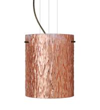 Besa Lighting 1KG-4006CS-BR - Besa Pendant Tamburo 8 Bronze Stone Copper Foil 1x100W Medium Base