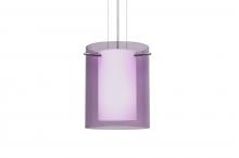 Besa Lighting 1KG-A00607-SN - Besa Pendant Pahu 8 Satin Nickel Transparent Amethyst 1x100W Medium Base