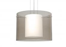 Besa Lighting 1KG-S00707-LED-SN - Besa Pendant Pahu 16 Satin Nickel Transparent Smoke/Opal 1x11W LED