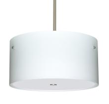 Besa Lighting 1KT-400807-SN - Besa Stem Pendant Tamburo 16 Satin Nickel Opal Matte 3x100W Medium Base