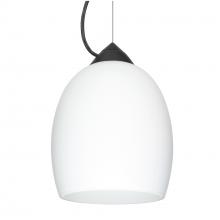 Besa Lighting 1KX-169707-BK - Besa Lucia Stem Pendant Opal Matte Black 1x100W MAX E26 Base