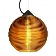 Besa Lighting 1KX-461682-BK - Besa Kristall 8 Pendant Black Amber 1x75W MAX E26 Base