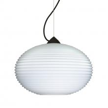 Besa Lighting 1KX-491207-BK - Besa Pape 10 Pendant 1Kx Opal Ribbed Black 1x75W MAX E26 Base