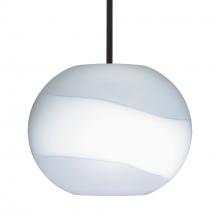 Besa Lighting 1TT-477699-BK - Besa Stem Pendant Luna Black Opal Frost 1x100W MAX E26 Base